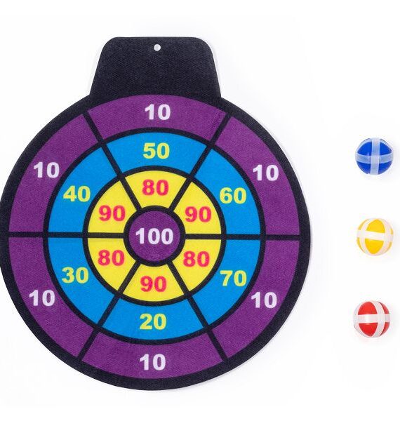 Divertente gioco bersaglio in tessuto con palle in velcro