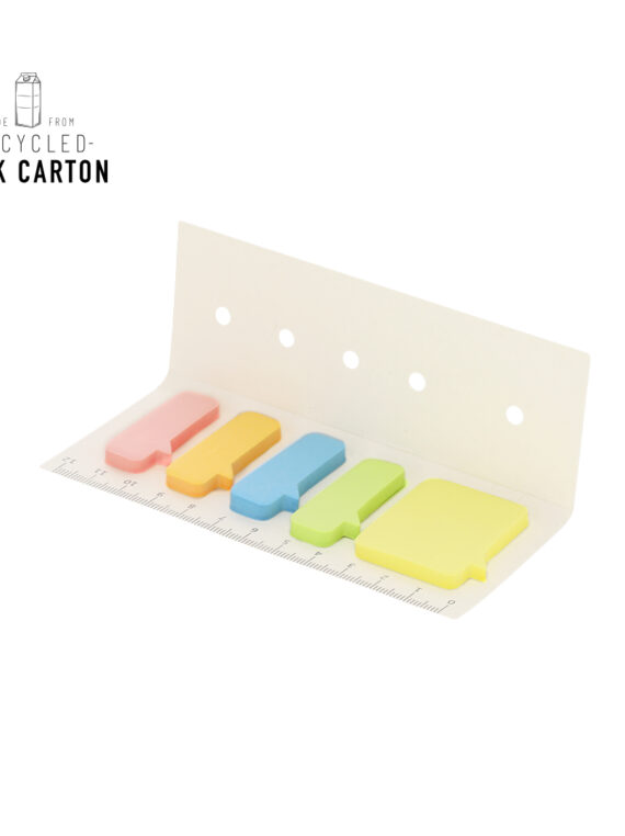 Blocco note adesive (postit) realizzato in cartone di latte riciclato