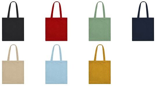 Borsa shopper realizzata in resistente poliestere da 260 g/m2, offre una finitura cucita , velluto a coste e lunghi manici rinforzati di 60 cm. Disponibile in un'ampia gamma di colori